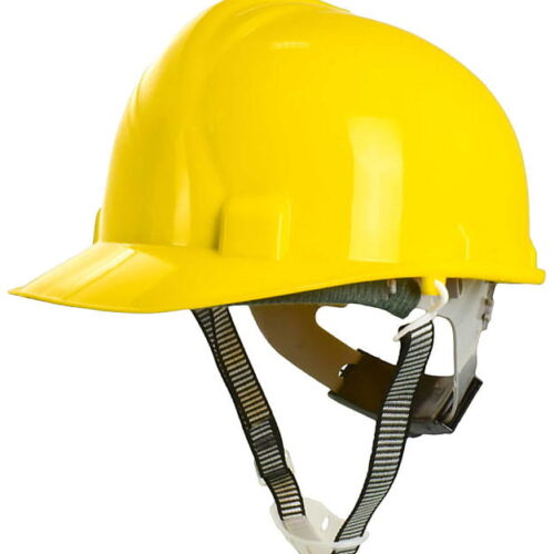 Hełm ochronny ART.MAS Walter 101 Yellow żółty niewentylowany z paskiem podbródkowym