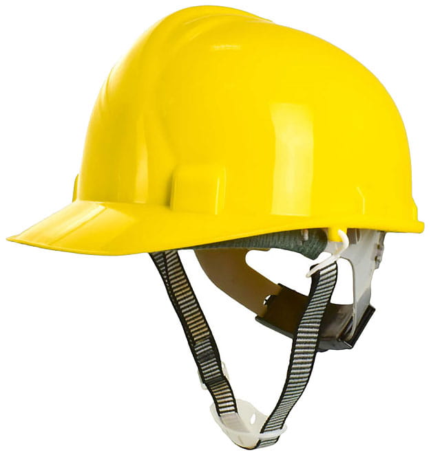 Hełm ochronny ART.MAS Walter 101 Yellow żółty niewentylowany z paskiem podbródkowym