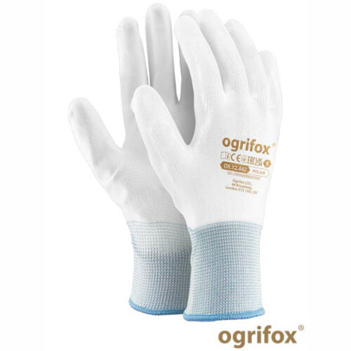Rękawice ochronne powlekane poliuretanem OX.12.442 białe (12 par)