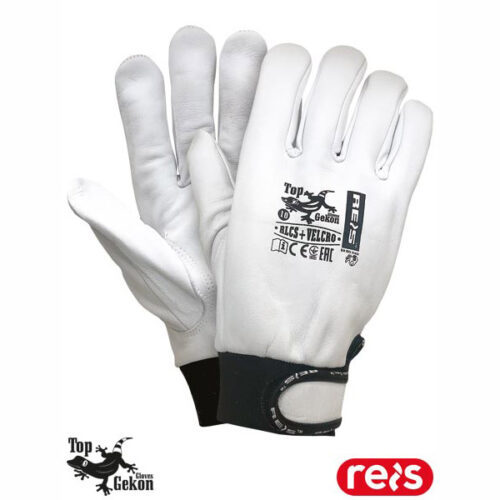 Rękawice ochronne z wysokiej jakości skóry koziej Top Gekon RLCS+ Velcro roz. 10